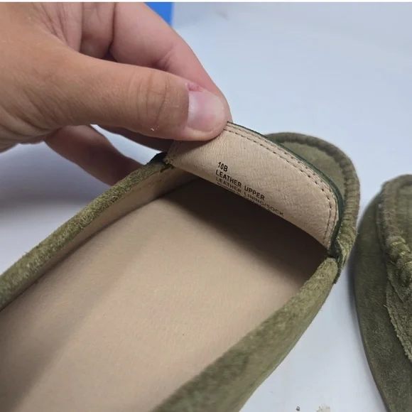 Jack Rogers Womens Size 10 Narrow Meyers Penny Moc Green Suede Loafers - Picture 7 of 9